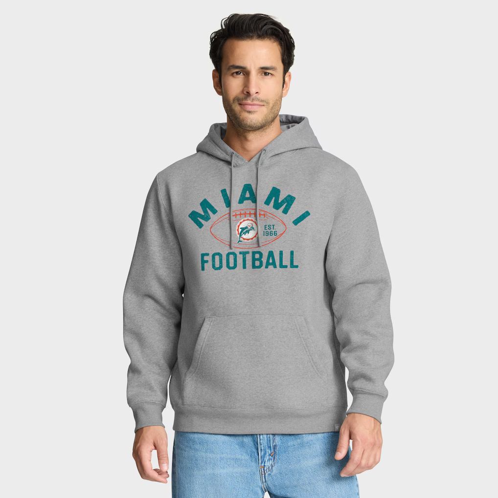 Men 2026 NFL Miami Dolphins Grey Hoodie hooded style 01